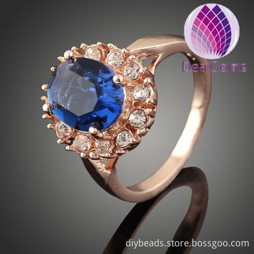 hot sale copper rose gold plated with zircon ring